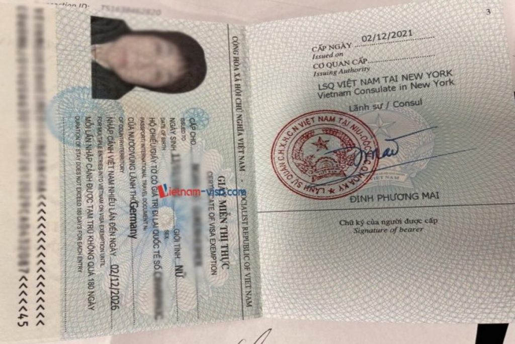 Giấy free visa được cấp tại nước ngoài